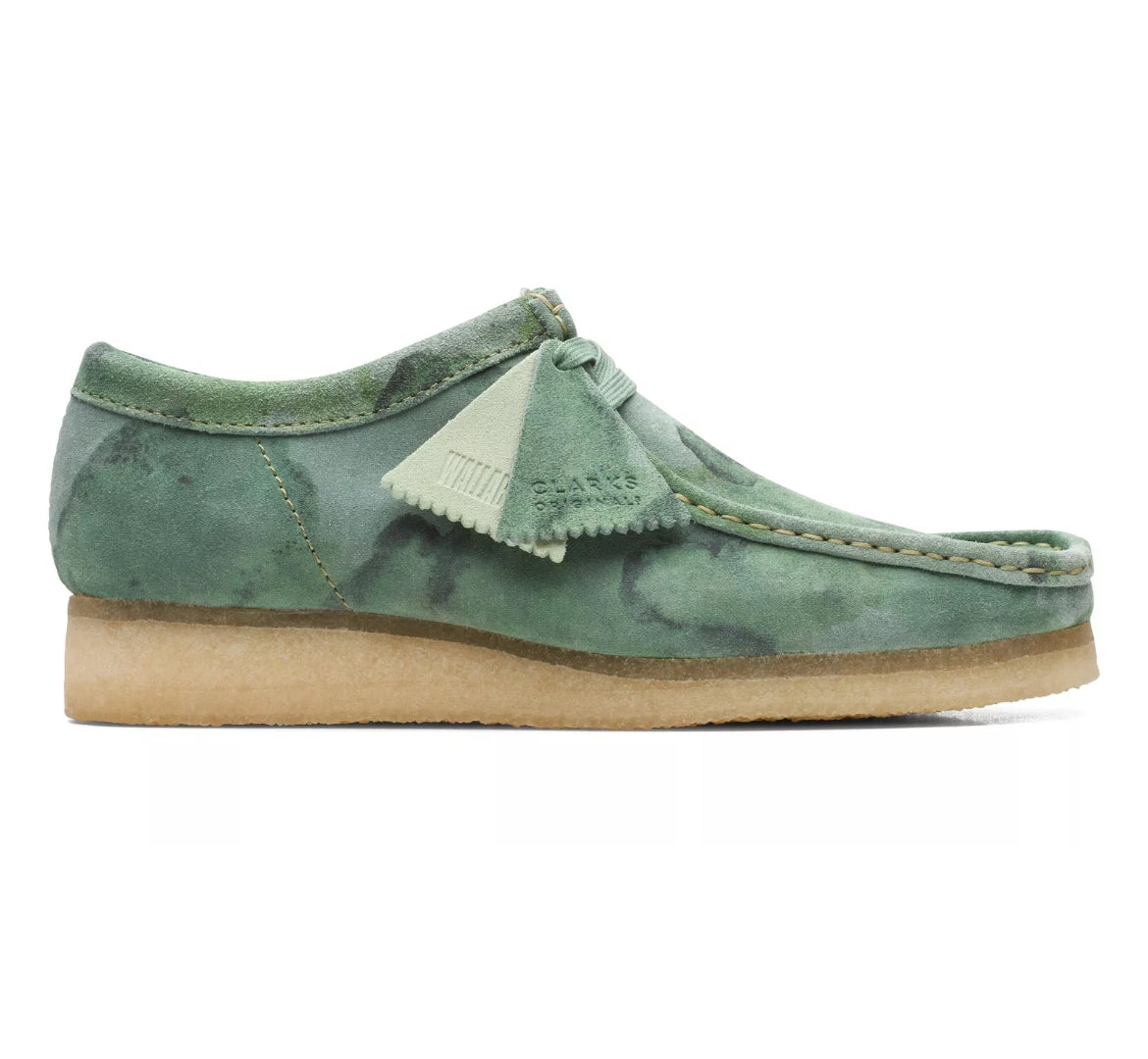 Clarks Originals Mens Wallabee Moccasin Green Suede Casual Shoes